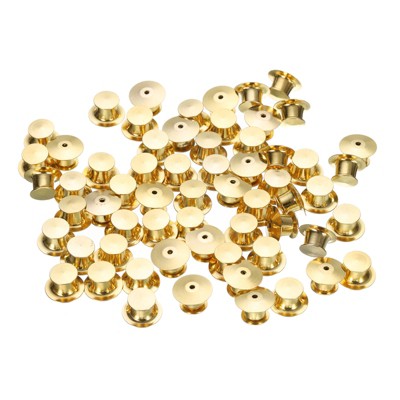 Unique Bargains Metal Pin Backs Spring Loaded Pin Keepers Locking for Brooch Tie Hat Badge 50 Pcs