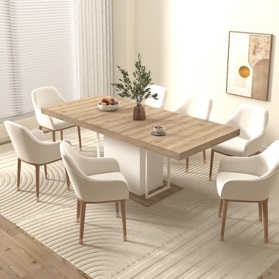 GDFStudio Nadia Farmhouse Rectangle Extendable Dining Table