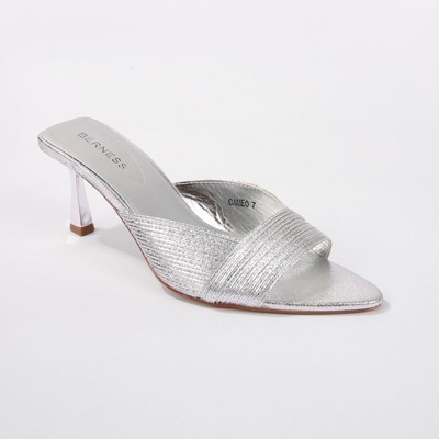 Berness Women's Cameo Metallic Mule Heels