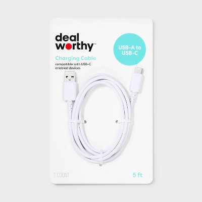 5' USB-A to USB-C Cable - dealworthy™