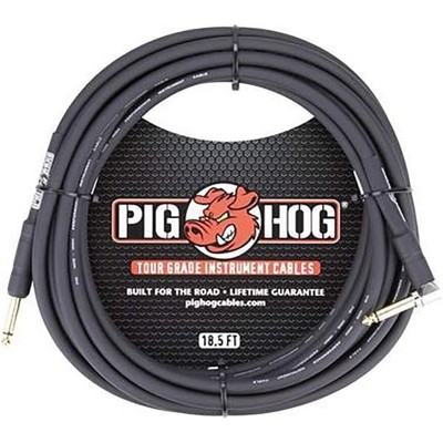 Pig Hog 18.5-Feet 1/4-in - 1/4-in Right Angle 8mm Inst. Cable PH186R