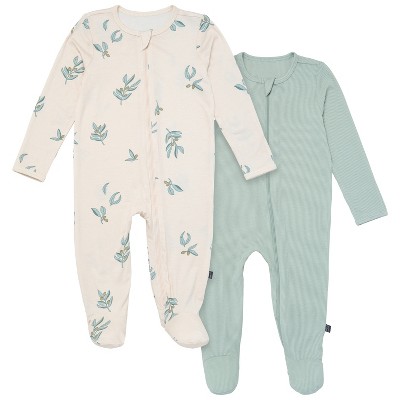 Modern Moments™ by Gerber Baby Neutral 2-Pack Sleep 'N Play With Mittens, Light Beige Olives