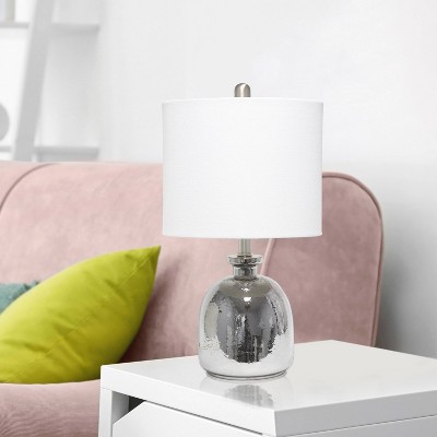 Hammered Glass Jar Table Lamp with Linen Shade - Lalia Home