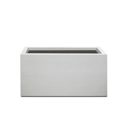 Rosemead Home & Garden, Inc. Kante  Rectangular Concrete Indoor Planter Pots White 11.8" x 23" x 12"