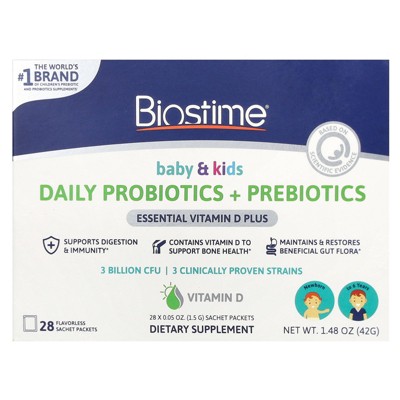 Biostime Baby & Kids, Daily Probiotics + Prebiotics, Newborn to 6 Years, Flavorless, 28 Sachet Packets, 0.05 oz (1.5 g) Each
