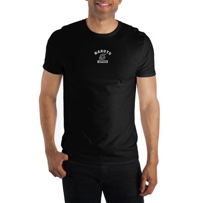 Mens Naruto Anime Cartoon Black Short Sleeve Graphic Tee
