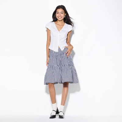 Women's Mini Cap Sleeve Button-Front Blouse - Wild Fable™