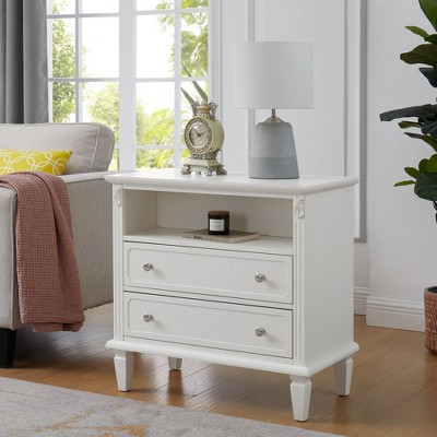 NicBex Modern 3-Drawer Dressers with Circle Handles,Wooden Dresser with Open Shelf,Chest of Drawers for Bedroom,Living Room