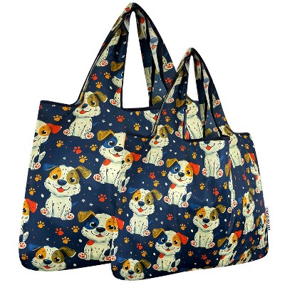 Wrapables Large & Small Foldable Tote Nylon Reusable Grocery Bags