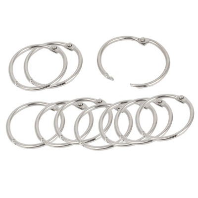 Unique Bargains Staple Book Binder 1.5" Outer Diameter Loose Leaf Ring Keychain 10 Pcs