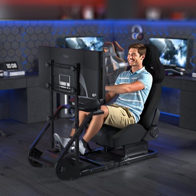 LOVSON Adjustable racing wheel cockpit, compatible with Fanatec, PXN, Thrustmaster, and Logitech（excluding handbrake, pedals, monitor）