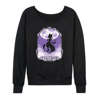 Women's - Pokémon - Mewtwo Mew Celestial Lightweight French Terry Wide Neck Long Sleeve Graphic Shirt