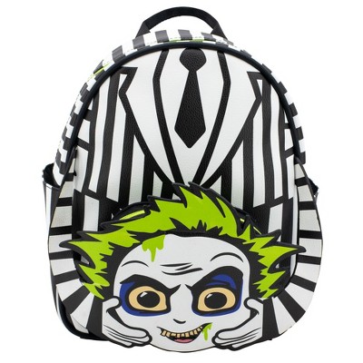 Beetlejuice Beetlejuice "It"s Showtime" Mini Cosplay PU Backpack Purse, Shoulder Bag, 10.5 Inch, Adjustable Straps, Faux Leather