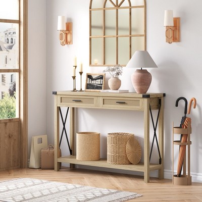 Entryway Table, Console Table with 2 Drawers, 43" Sofa Table with Storage, Console Tables for Entryway, Hallway, Foyer