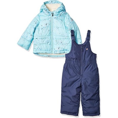 OshKosh B'Gosh Little Girls' Star Print Ski Jacket and Snowbib Snowsuit Set