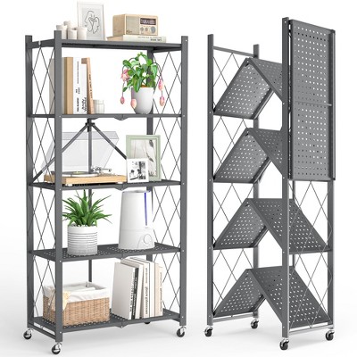 SKONYON 5-Tier Storage Shelves Foldable metal shelves Garage Shelving Units