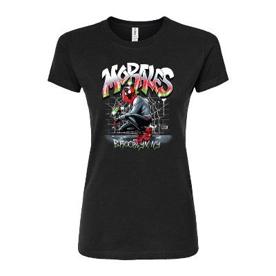 Women's - Marvel - Spider-man Miles Morales Spray Paint Fitted Graphic T-Shirt