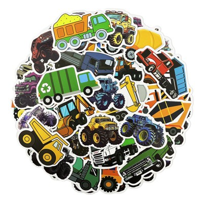 Wrapables Waterproof Vinyl Stickers for Water Bottles, Laptop, Phones, Skateboards, Decals for Teens, 100pcs, Trucks