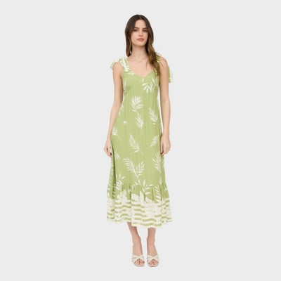 August Sky Women’s Tropical Print Midi Dress