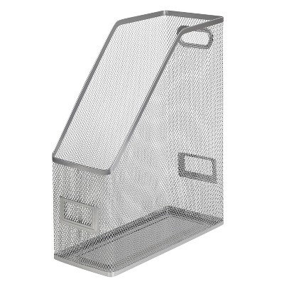 Mesh Magazine File Silver - Brightroom™: Steel File Organizer & Storage Bin, 12" H, No Assembly Required