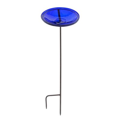 Achla Designs 39" Reflective Crackle Glass Birdbath Bowl with Stake