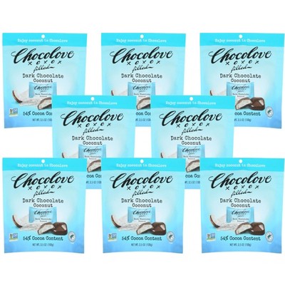Chocolove Dark Chocolate Coconut Bites - 8 bags, 3.5 oz each