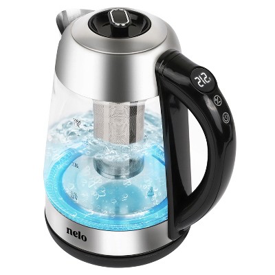 NELO Electric Kettle with Removable Tea Infuser, 7 Temperature Presets, Digital Display, LED Indicator Lights, BPA-Free,  1.7 Liters