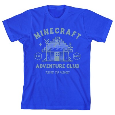 Minecraft Adventure Club Time To Mine Youth Boy's Royal Blue T-Shirt