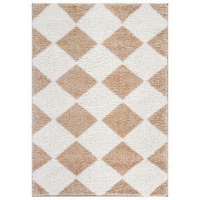 World Rug Gallery Diamond Wave Shag Rug – Cozy Feel for Living Room, Bedroom, or Entryway – Anthracite Dark Gray – Medium Pile