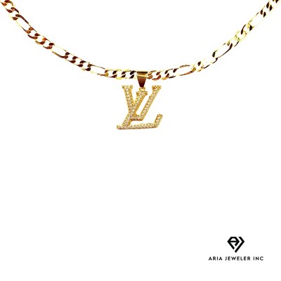 Aria Jeweler inc Chain with Designer Logo Pendant
