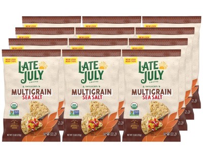 Late July Snacks Multigrain Sea Salt Tortilla Chips - Case of 12/7.5 oz