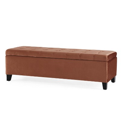 NicBex Modern 50" Storage Bench Velvet Accent Stool with Button Tufted for Entryway and Living Room
