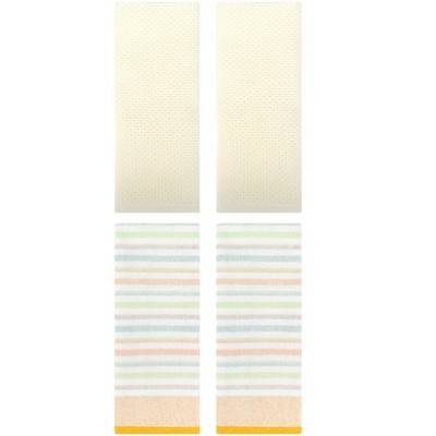 REGALWOVEN 4 Pcs Solid Bathroom Hotel and Spa Waffle Cotton Hand Towels