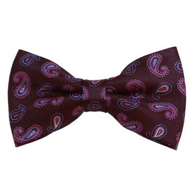 Men's Paisley Color 2.75 W And 4.75 L Inch Pre-Tied adjustable Bow Ties