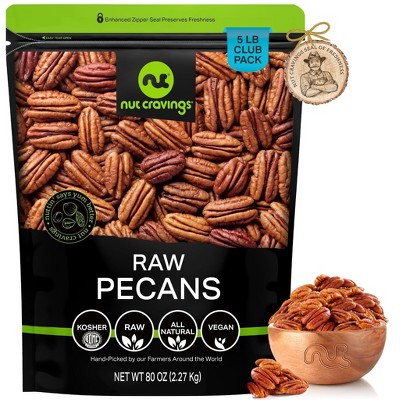 Raw Pecans Halves & Pieces, Unsalted, Shelled by Nut Cravings