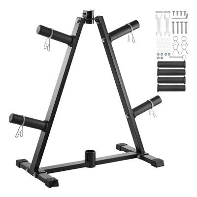 VEVOR Weight Plate Rack, A Frame Weight Plate Tree for 2-Inch Weight Plates, Standard Weight Plate Tree, 300 lbs Load Capacity Weight Storage Holder