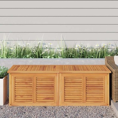 vidaXL Patio Storage Box with Bag 59.1"x19.7"x21.7" Solid Wood Teak