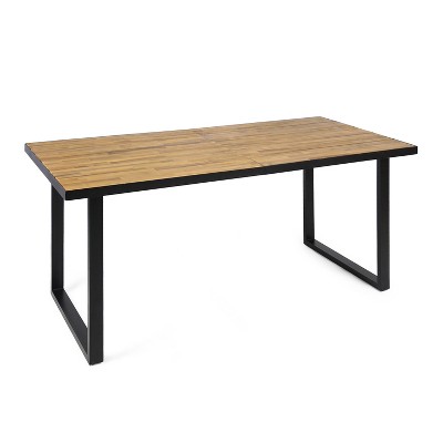 Dexmalle Traditional Outdoor Metal Frame Dining Table