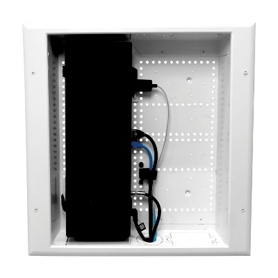 DataComm Electronics Connected Media Box with Power Receptacle in White