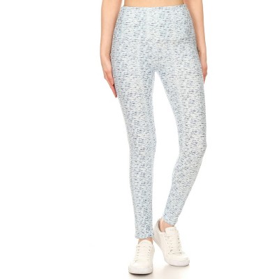 Slickblue Long Yoga Leggings, Multi Print Knit, High Waist, Banded Lined Waistband, Stretch Fit, One Size