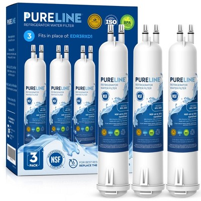 Pureline Filter Replacement for Whirlpool® Everydrop® Filter 3, EDR3RXD1, Kenmore® 46-9083, 46-9030 Refrigerator Water Filter (3 Pack)