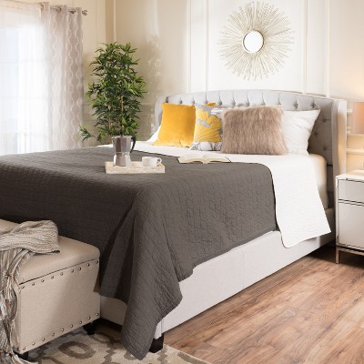 GDFStudio Costello Contemporary Fabric Upholstered Bed with Diamond Tufting