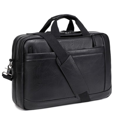 Faux Leather Messenger Bag for Men 17 Inch: Convertible 3 in 1 Backpack Laptop Briefcase