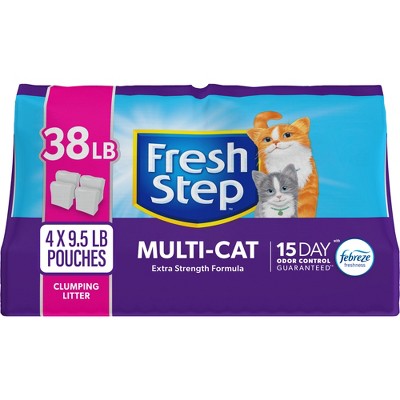 Fresh Step Multi-Cat Scented Litter with the Power of Febreze Clumping Cat Litter