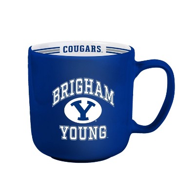 NCAA BYU Cougars Stripe Mug - 15oz: Ceramic Drinkware, Multicolor, Service for 1