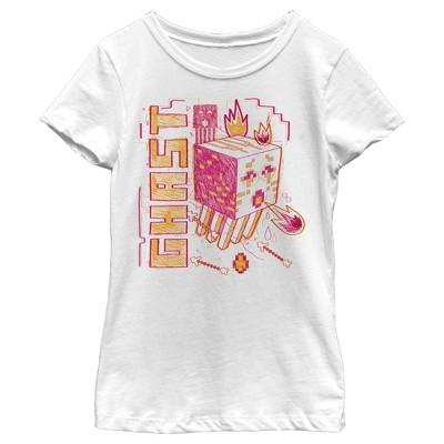 Girl's Minecraft Ghast Sketch T-Shirt