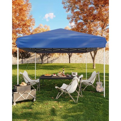 10x10 Pop Up Canopy Tent, Easy Up Canopy with 3 Adjustable Height, Outdoor Sun Shade with 4 Sandbags & Carrying Bag for Camping, Parties