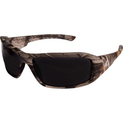 Edge Eyewear Brazeau Wraparound Safety Glasses Smoke Lens Camouflage Frame