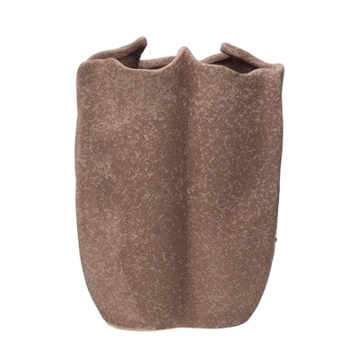 Storied Home Stoneware Vase, Distressed Matte Lilac Reactive Glaze