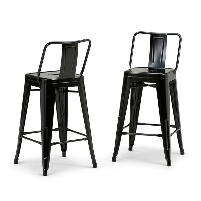 Set of 2 Josephine Metal Counter Height Barstools - WyndenHall
